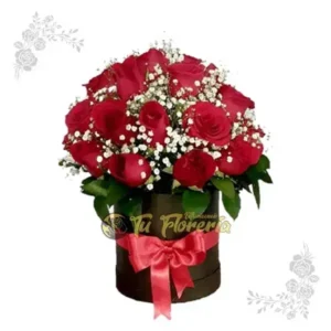 Caja Pequeña Redonda Floral en Rosas C4