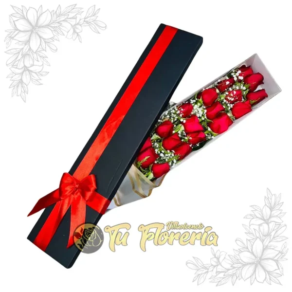 Caja Rectangular | Rosas con Moño | Especial C43 | Floristería ...